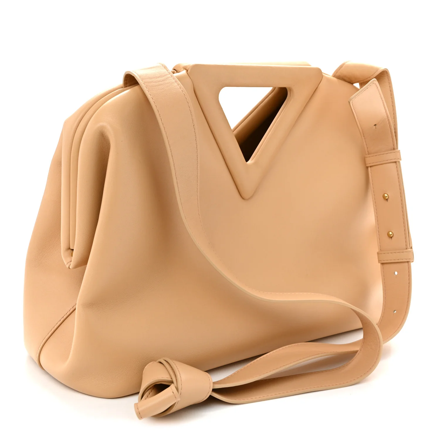 Calfskin Medium The Point Triangle Bag Almond - Image 3