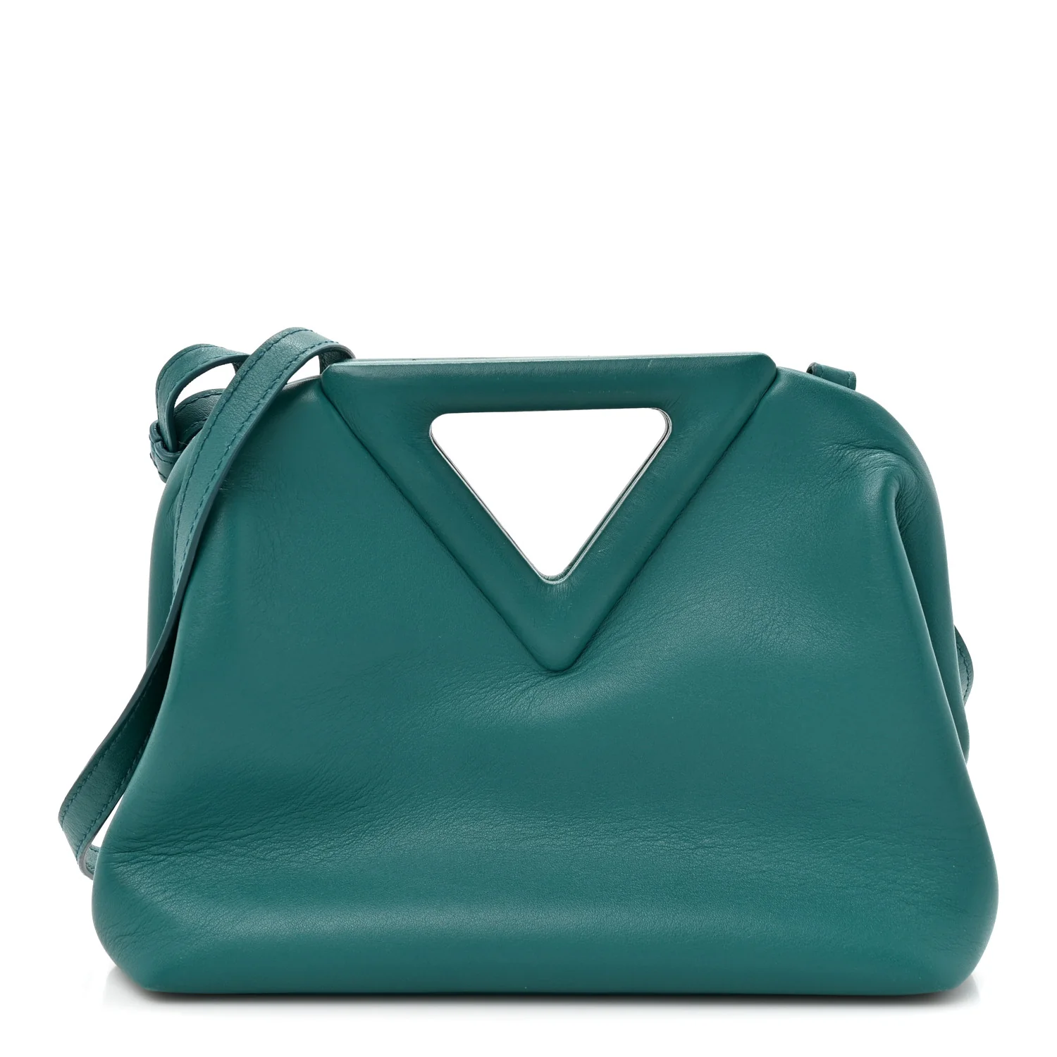 Calfskin Small The Point Triangle Bag Mallard