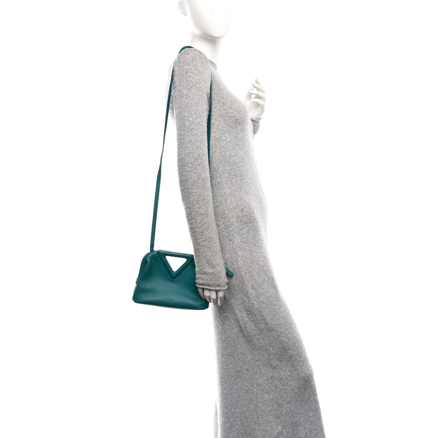 Calfskin Small The Point Triangle Bag Mallard - Image 2