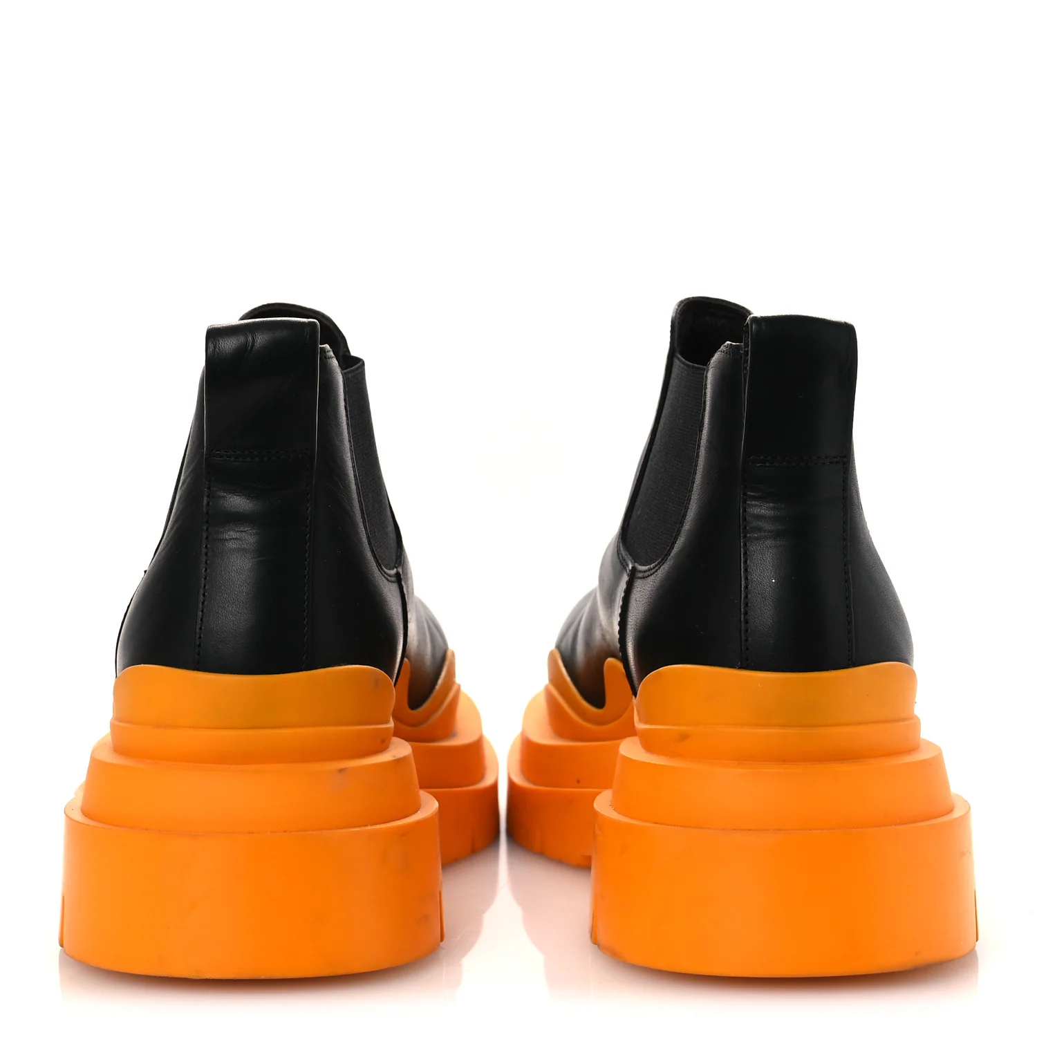 Calfskin The Tire Cropped Chelsea Boots 40.5 Black Tangerine - Image 6