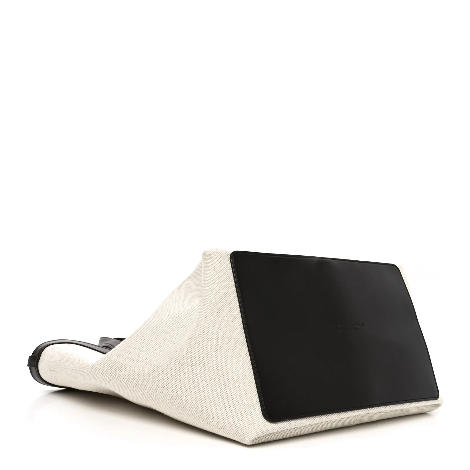 Canvas Mix Nappa Intrecciato Medium Flip Flap Tote Natural Fondant - Image 4