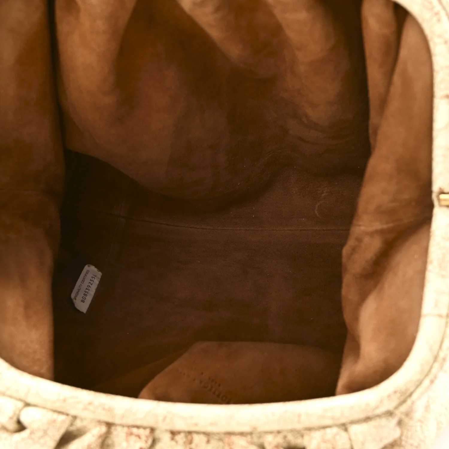 Crackled Calfskin The Pouch Oversized Clutch Zabaione - Image 5