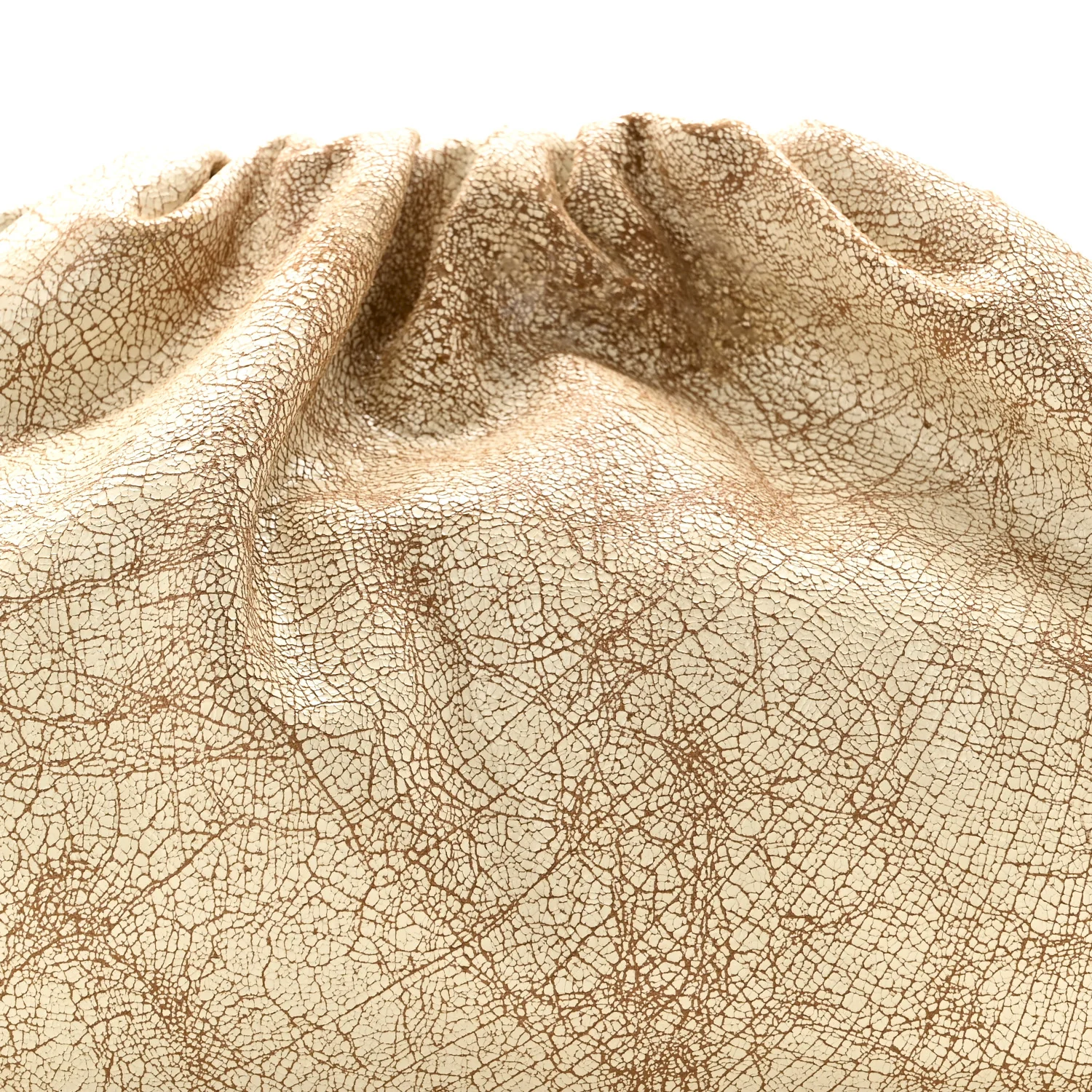 Crackled Calfskin The Pouch Oversized Clutch Zabaione - Image 8