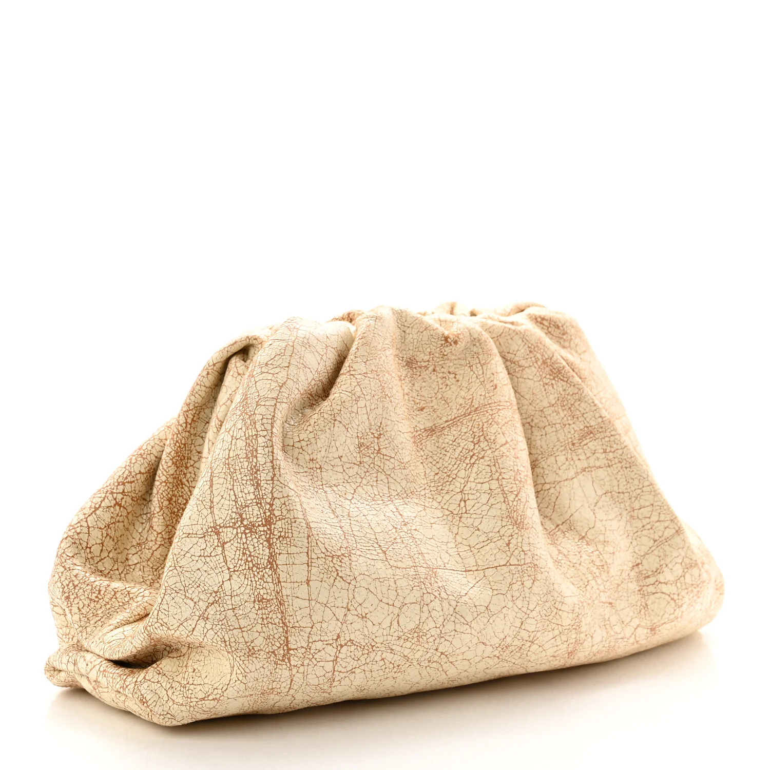 Crackled Calfskin The Pouch Oversized Clutch Zabaione - Image 3