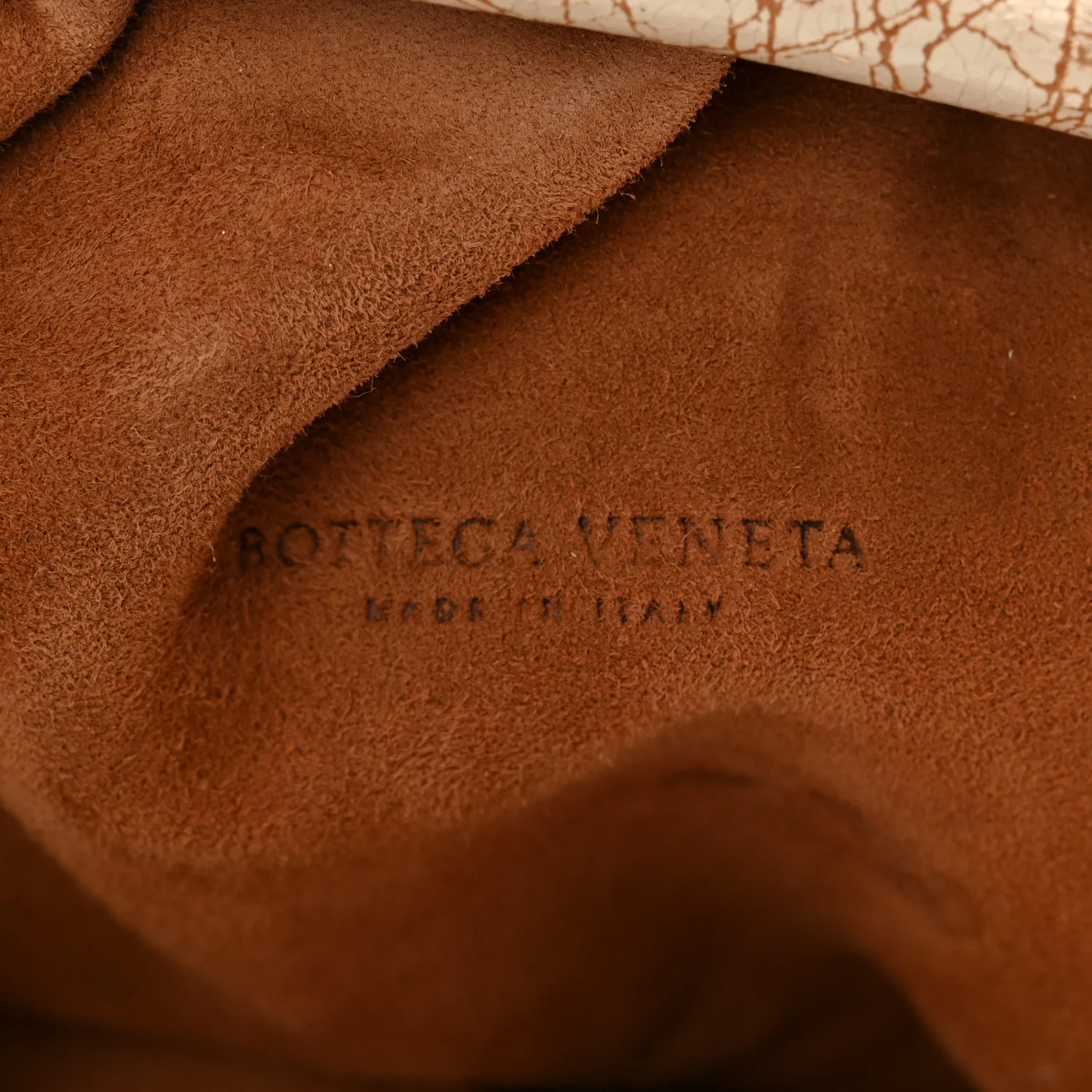 Crackled Calfskin The Pouch Oversized Clutch Zabaione - Image 6