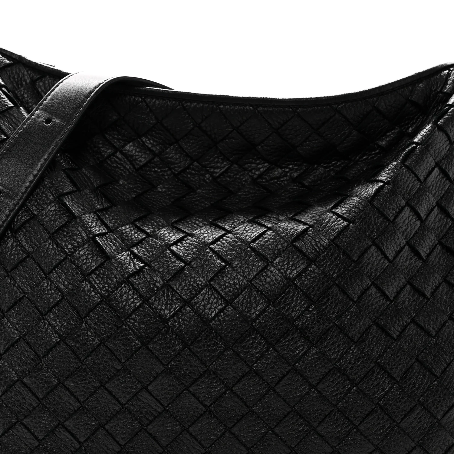 Deerskin Intrecciato Small Traveler Hobo Black - Image 7