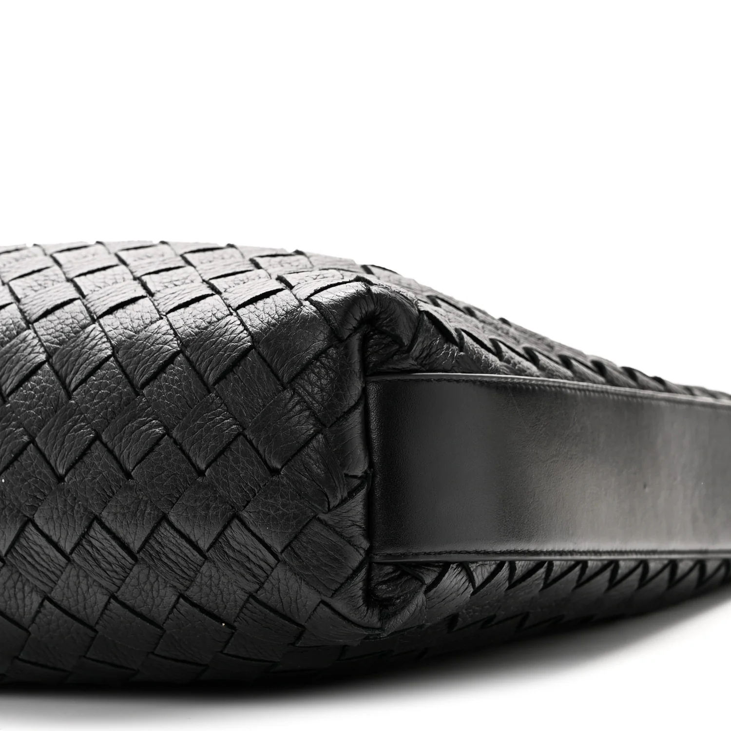 Deerskin Intrecciato Small Traveler Hobo Black - Image 9