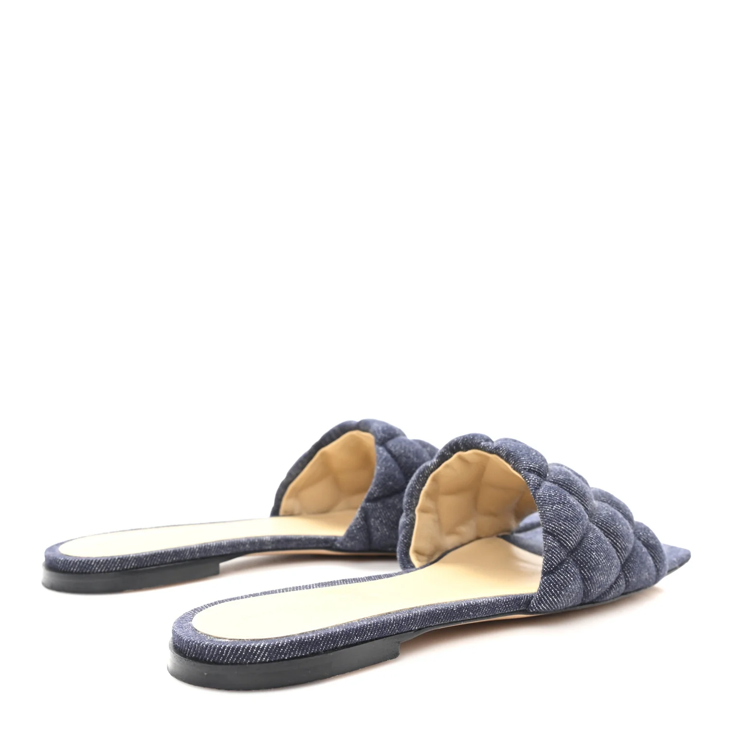 Denim Matelasse Padded Flat Sandals 38 Indigo - Image 5