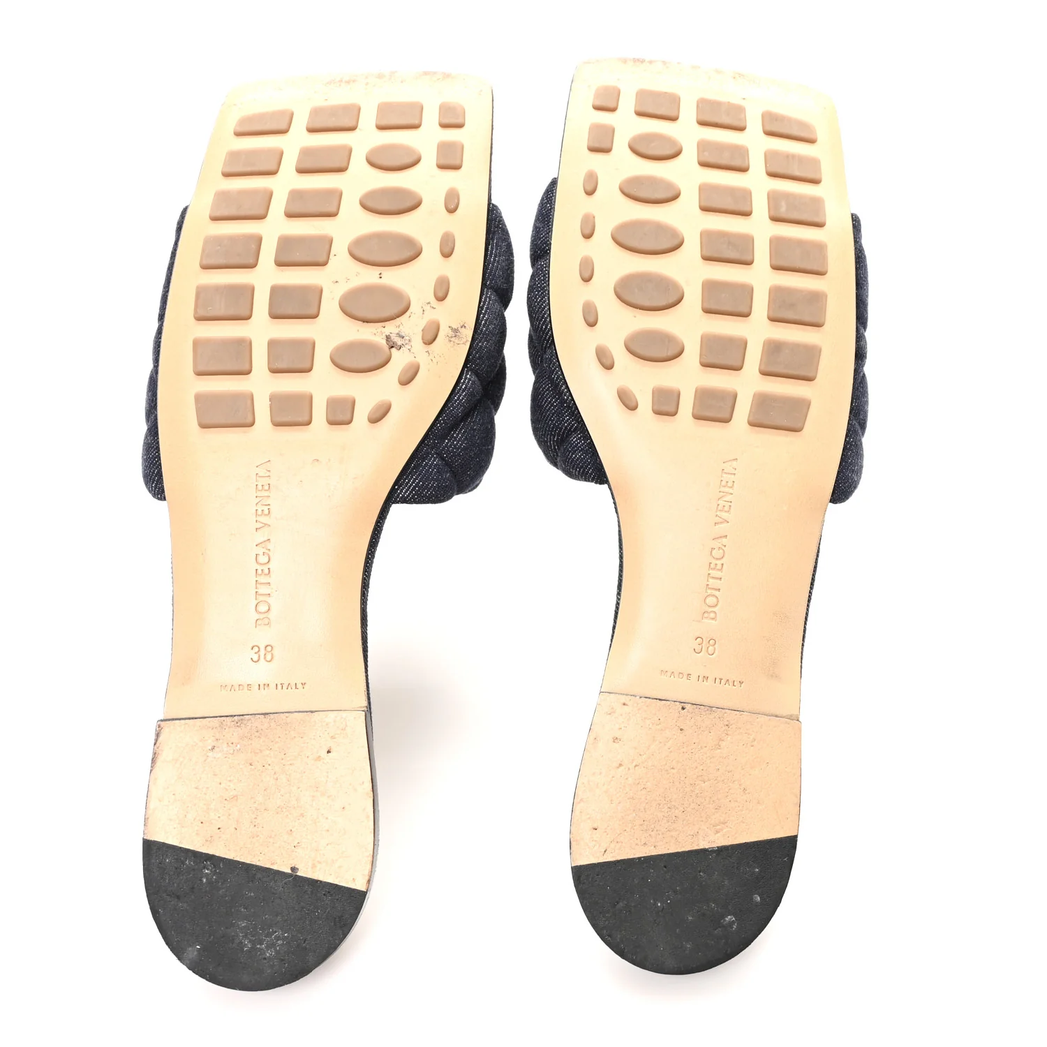 Denim Matelasse Padded Flat Sandals 38 Indigo - Image 6