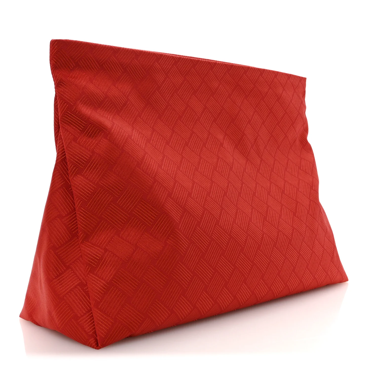 Econyl Jacquard Nylon Intreccio Zip Pouch Clutch Tomato - Image 3