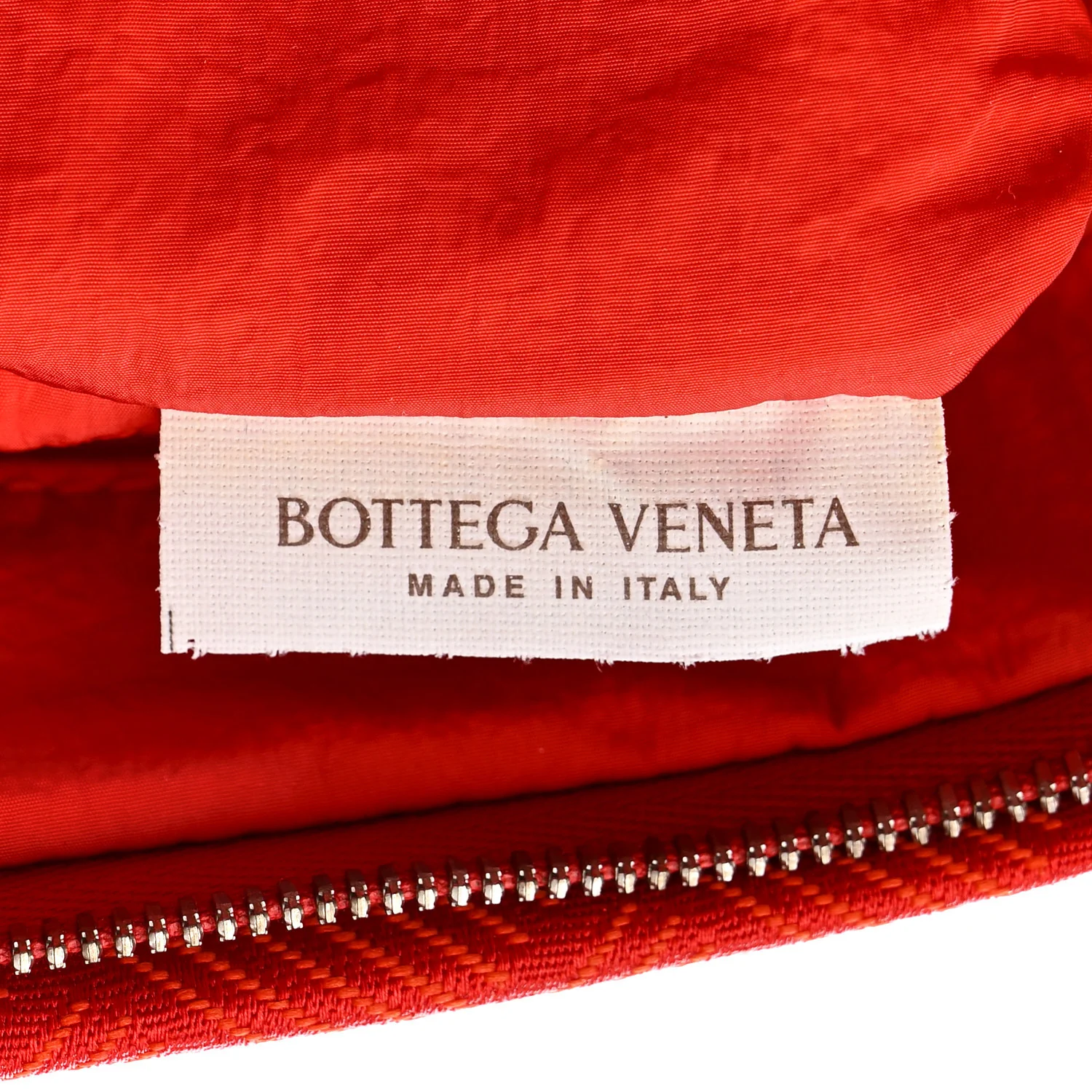 Econyl Jacquard Nylon Intreccio Zip Pouch Clutch Tomato - Image 7