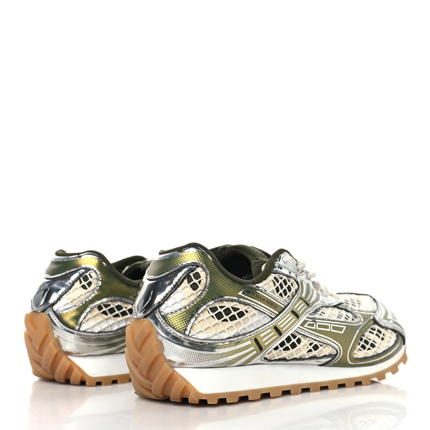 Fishnet Fabric Orbit Mens Sneakers 41 Mud white - Image 5