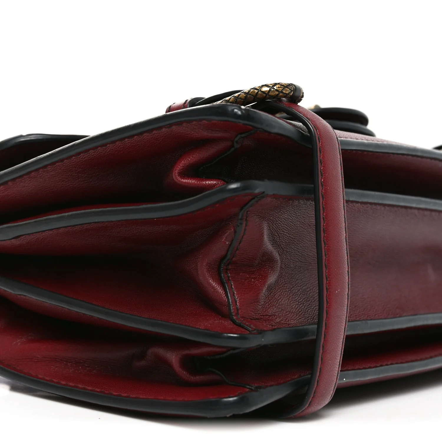 French Calfskin Intrecciato City Knot Bag Burgundy - Image 8