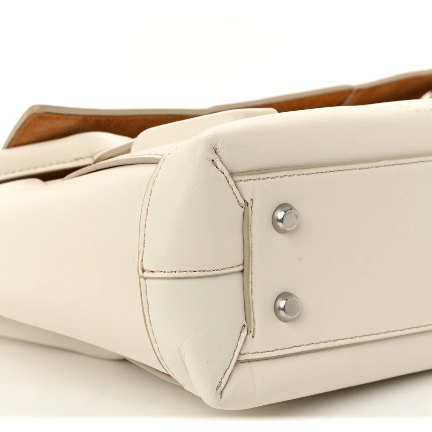 French Calfskin Maxi Intrecciato Arco 33 Bianco - Image 8