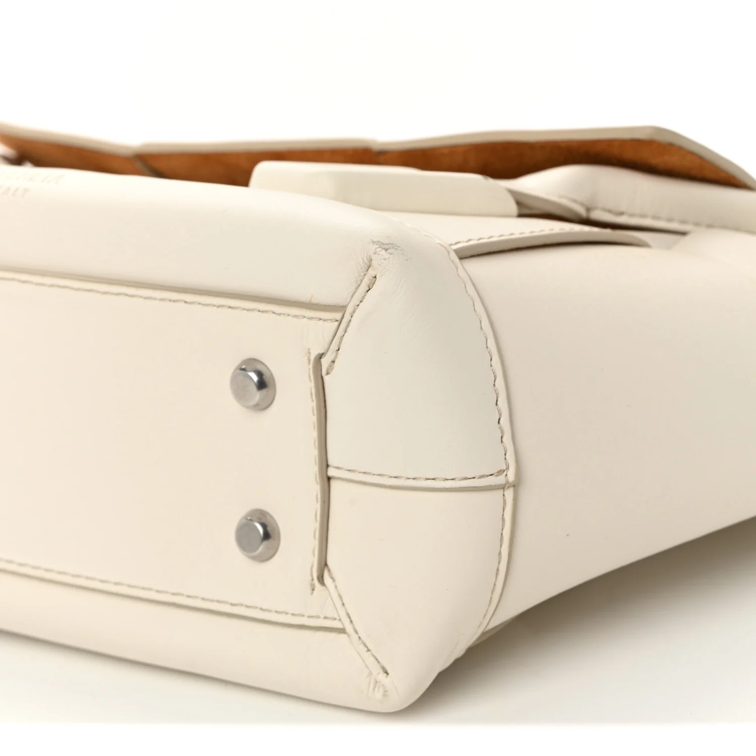 French Calfskin Maxi Intrecciato Arco 33 Bianco - Image 9
