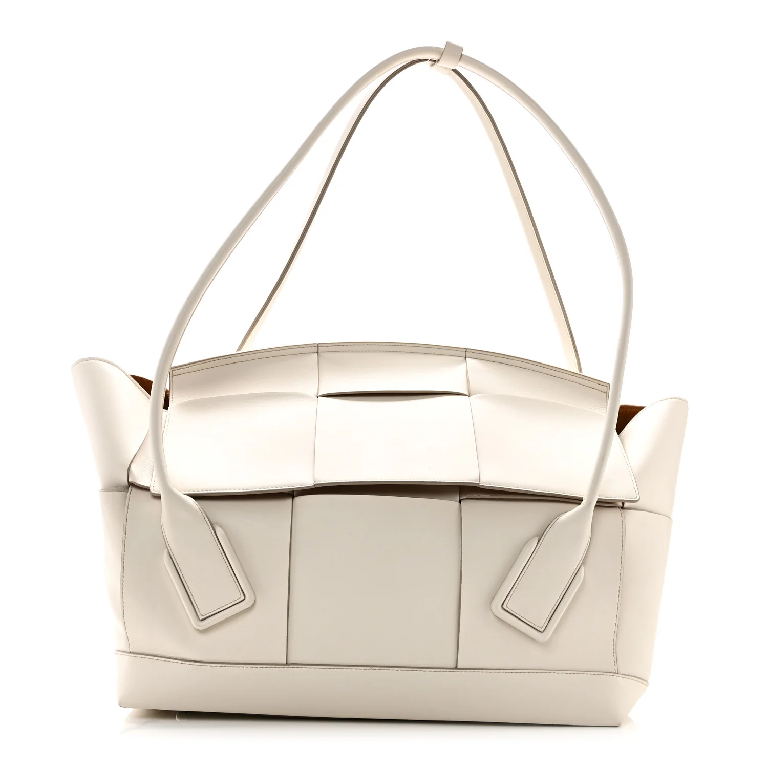 French Calfskin Maxi Intrecciato Large Arco Bianco