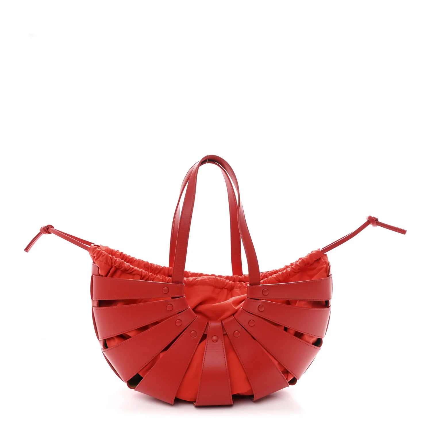 French Calfskin Shell Bag Chili Tomato