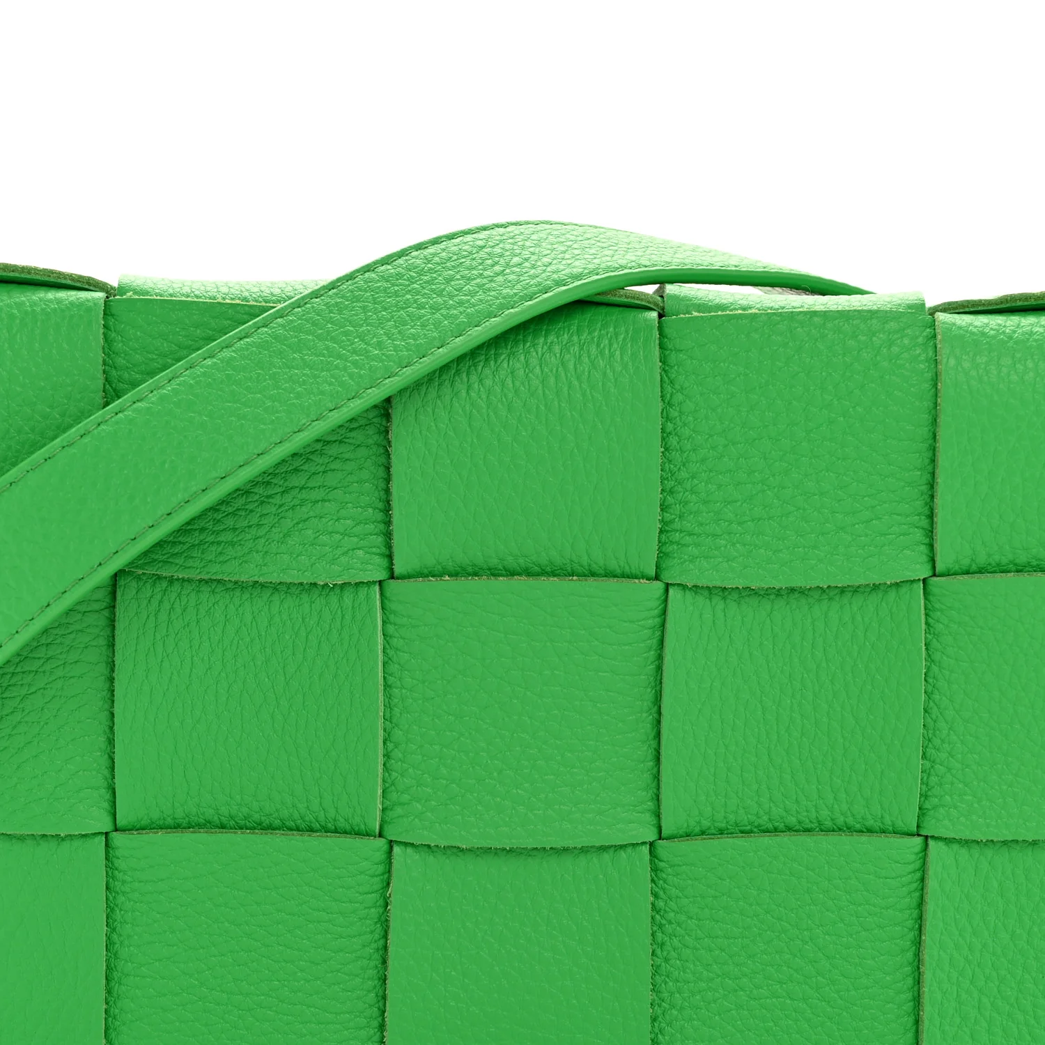 Grained Calfskin Maxi Intrecciato Cassette Crossbody Bag Parakeet - Image 8