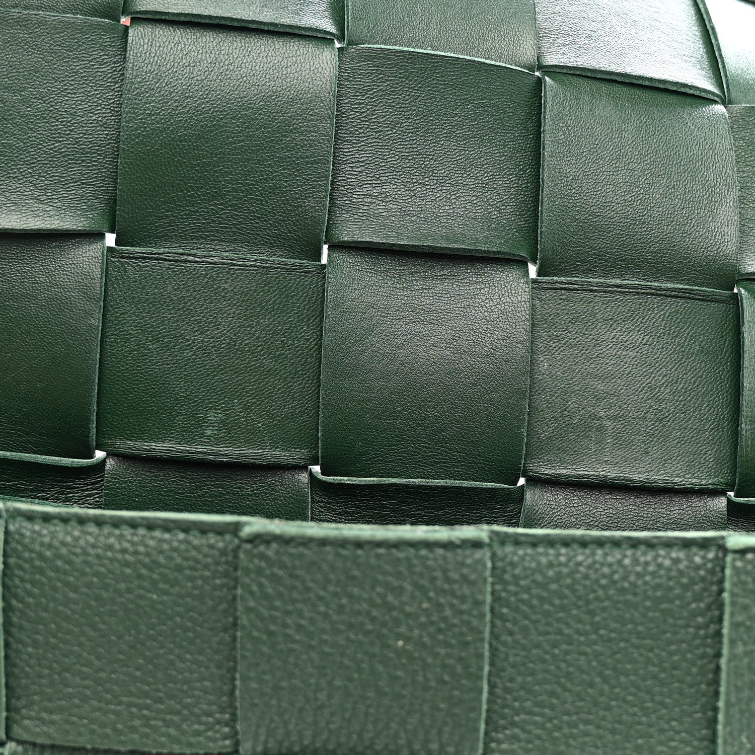 Grained Calfskin Maxi Intrecciato Cassette Crossbody Bag Raintree Green - Image 12