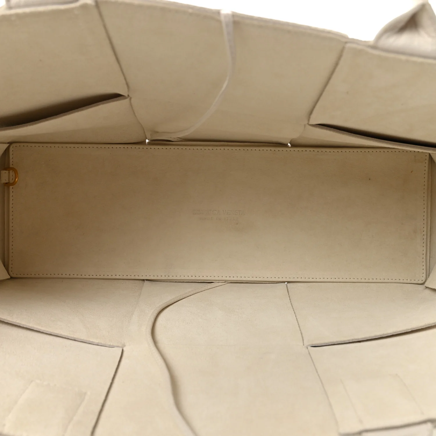 Grained Calfskin Maxi Intrecciato Medium Arco Tote White - Image 6