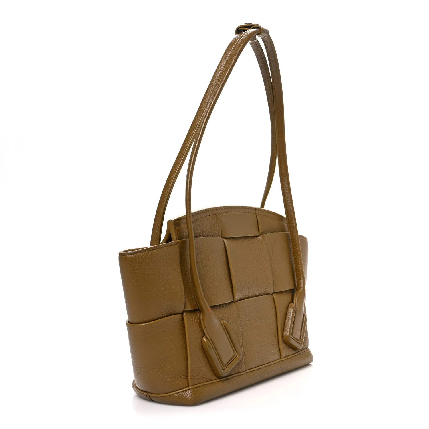 Grained Calfskin Maxi Intrecciato Small Arco Moutarde - Image 3