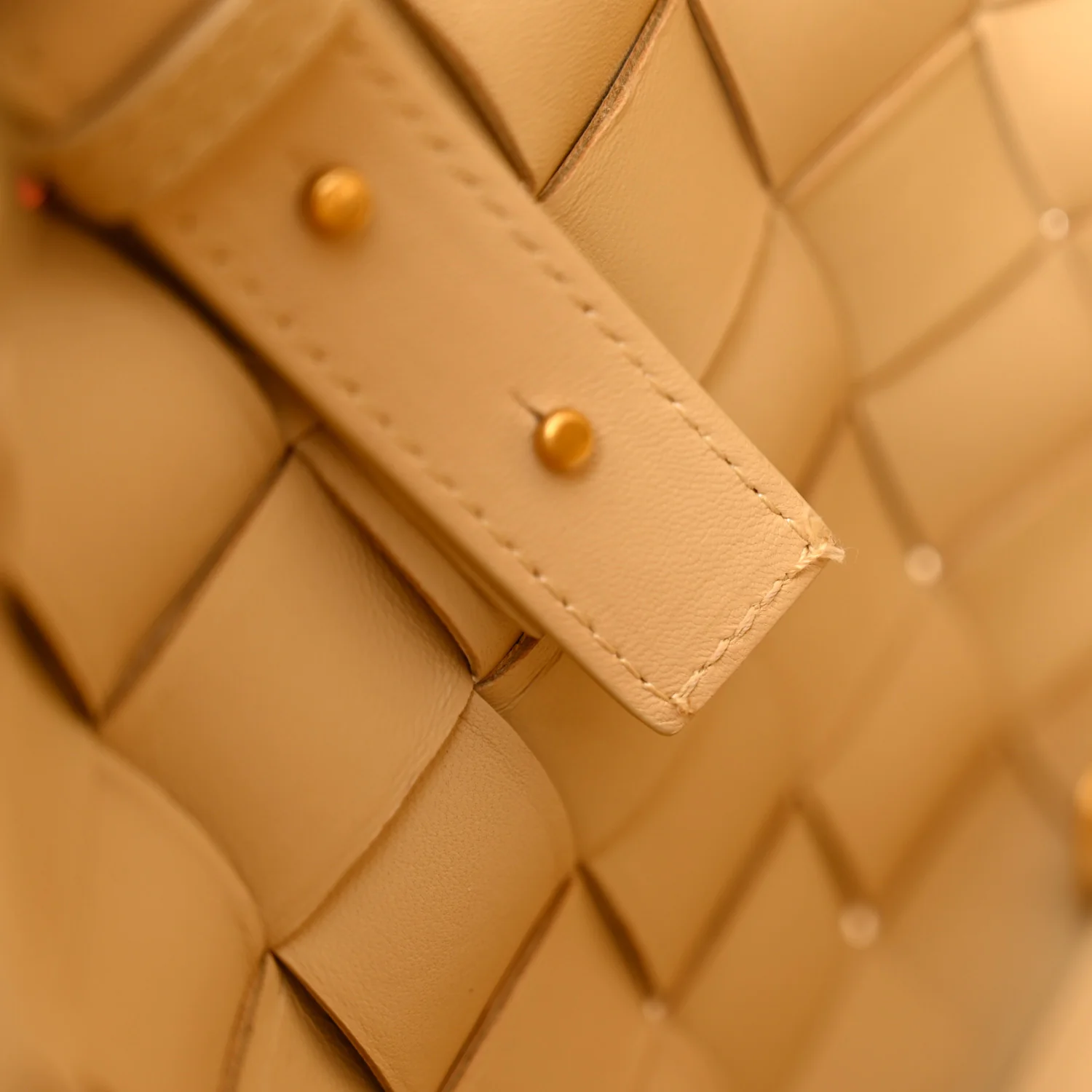 Lambskin Maxi Intrecciato Bowling Cassette Shoulder Bag Porridge - Image 11