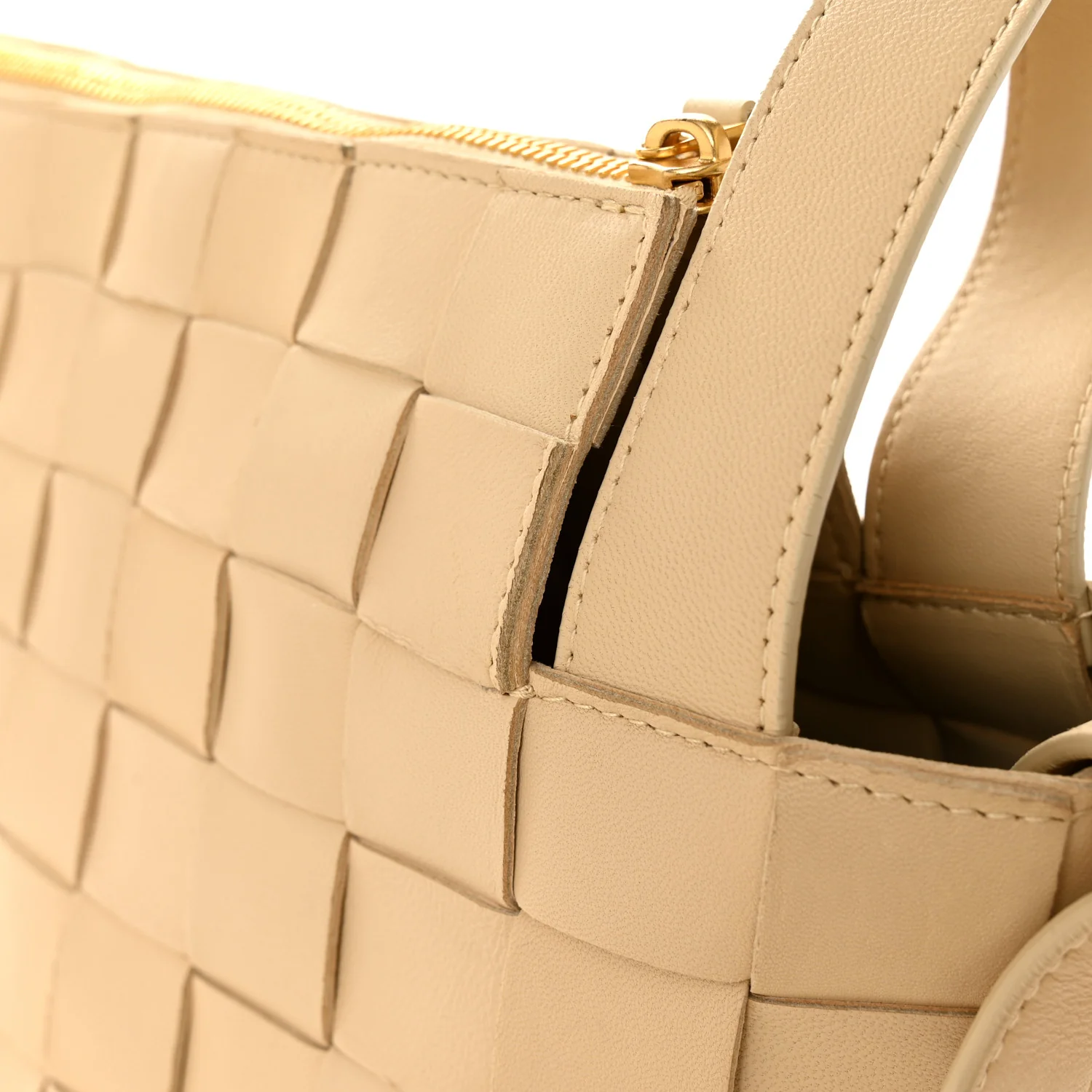 Lambskin Maxi Intrecciato Bowling Cassette Shoulder Bag Porridge - Image 14