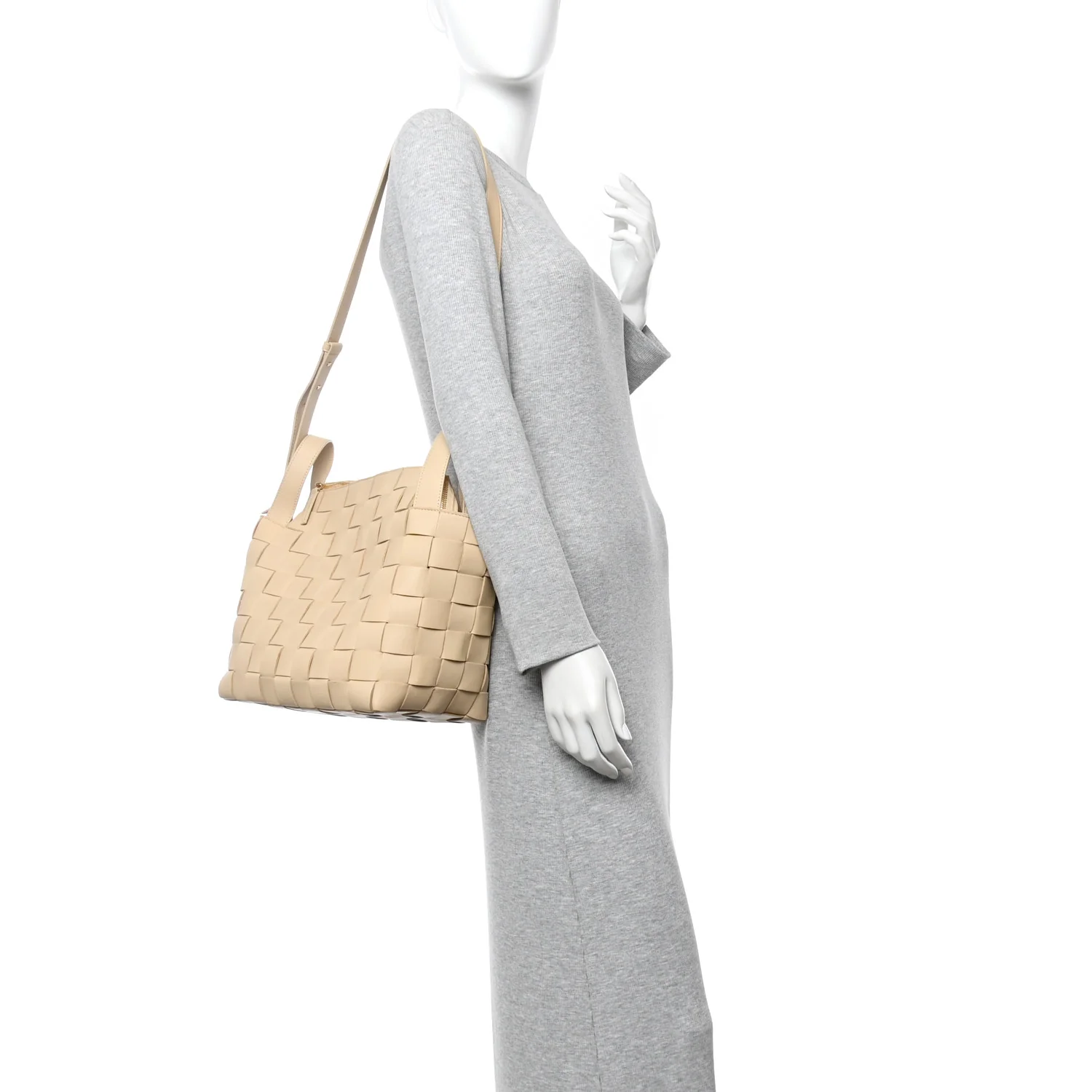 Lambskin Maxi Intrecciato Bowling Cassette Shoulder Bag Porridge - Image 2
