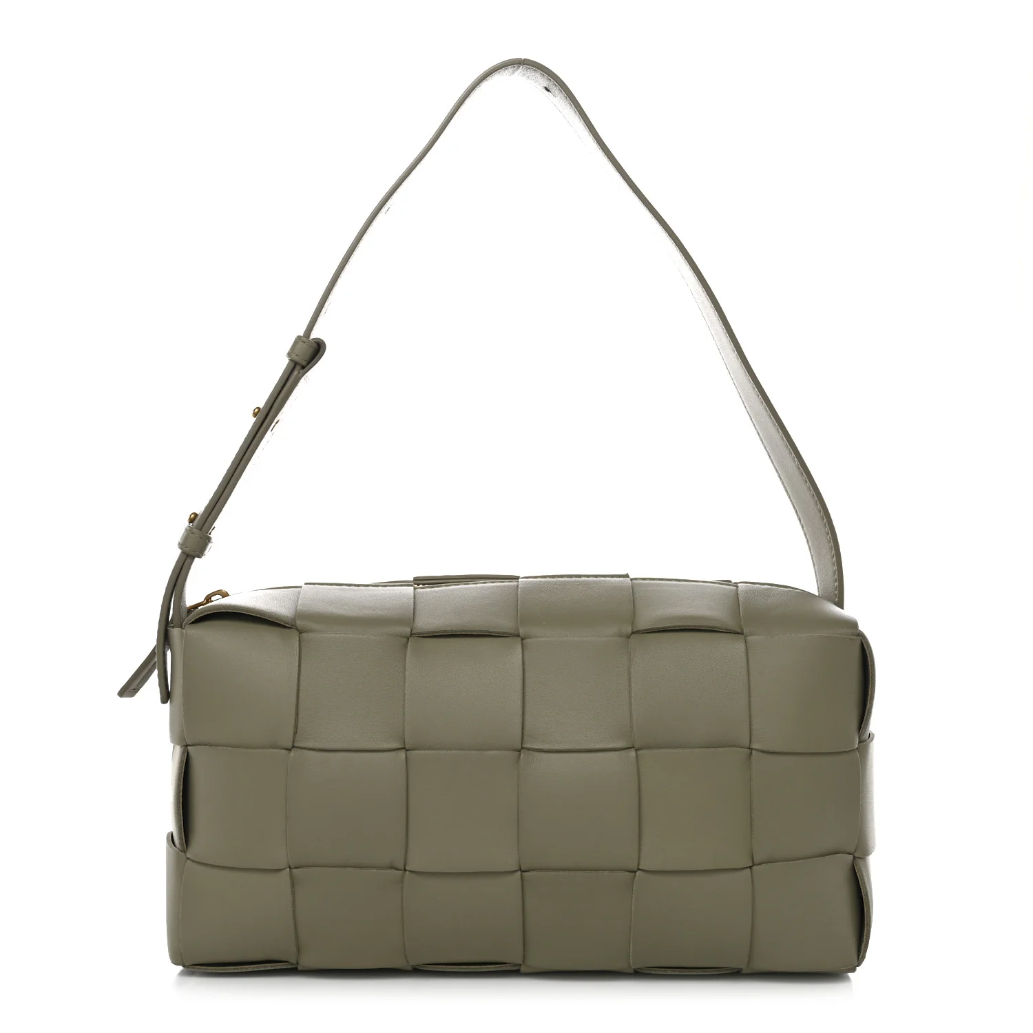 Lambskin Maxi Intrecciato Brick Cassette Bag Travertine