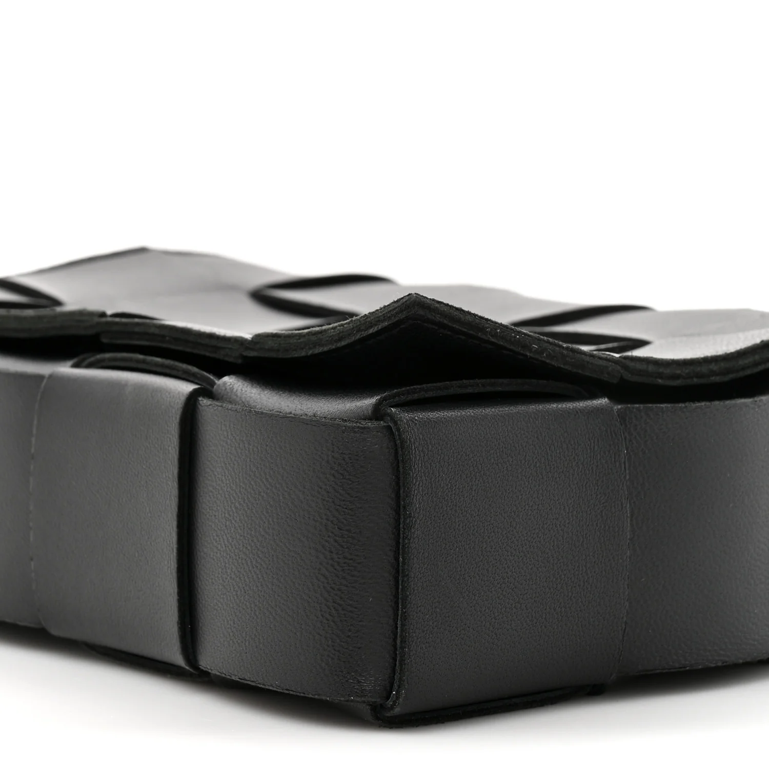 Lambskin Maxi Intrecciato Cassette Crossbody Bag Black - Image 15