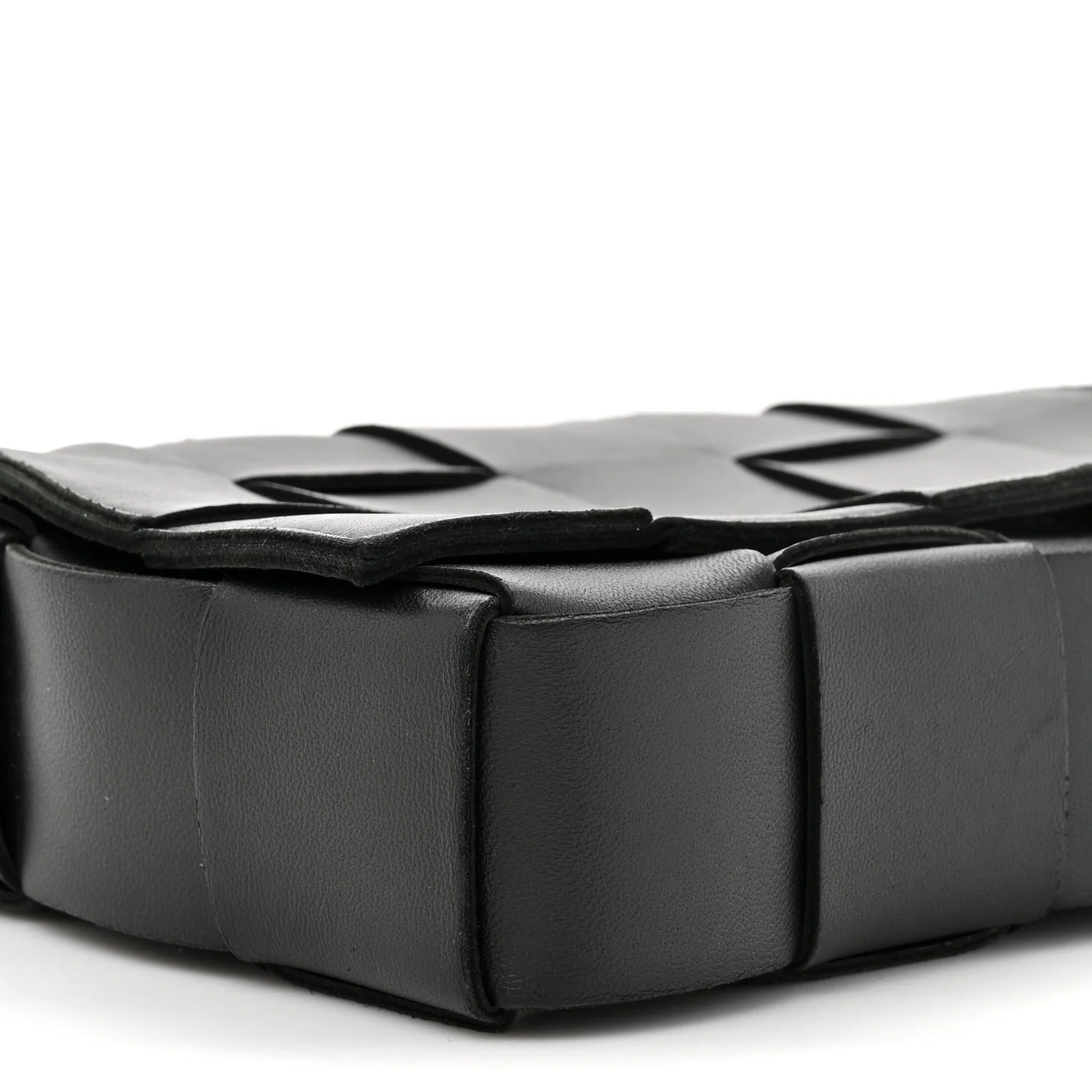Lambskin Maxi Intrecciato Cassette Crossbody Bag Black - Image 16