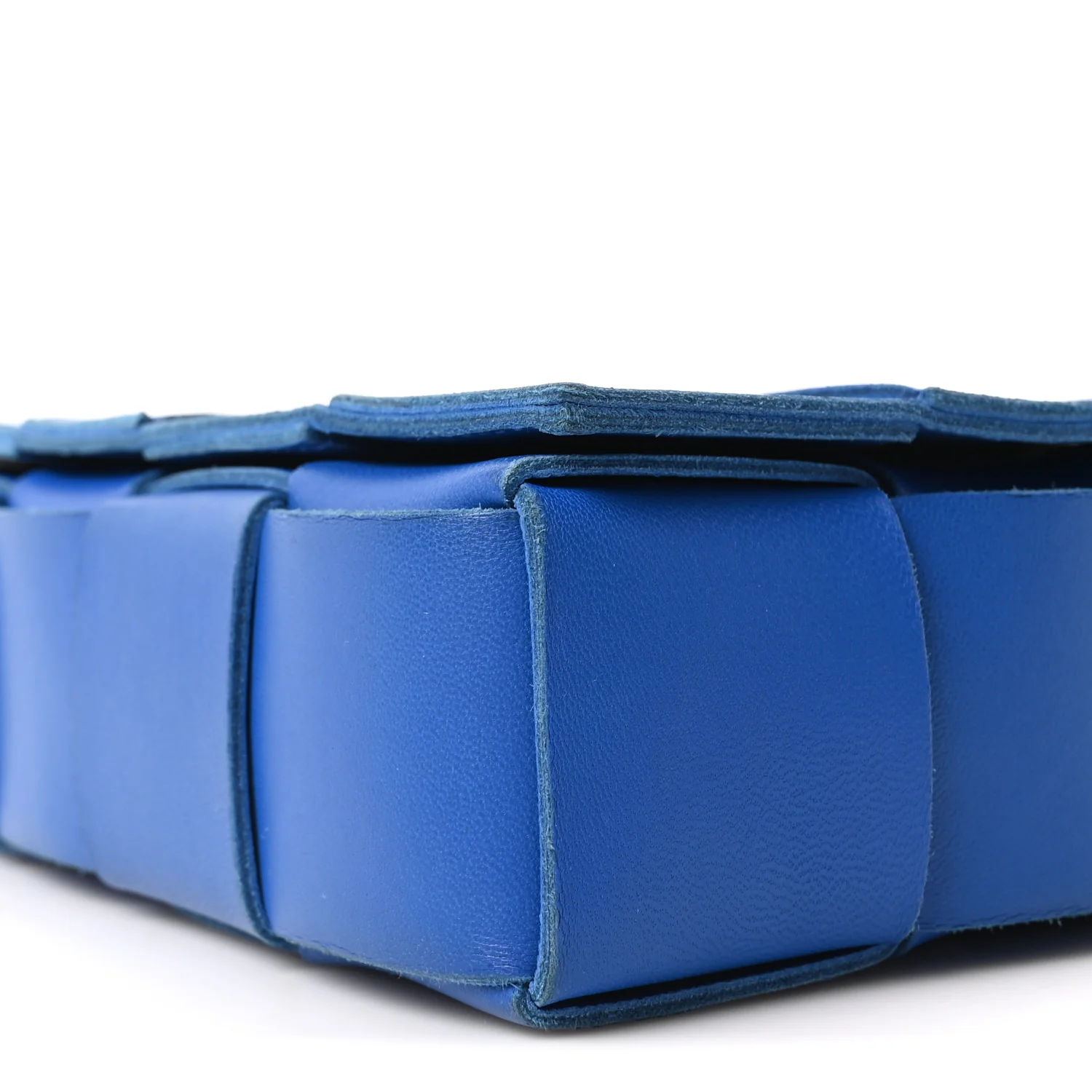 Lambskin Maxi Intrecciato Cassette Crossbody Bag Cobalt - Image 10