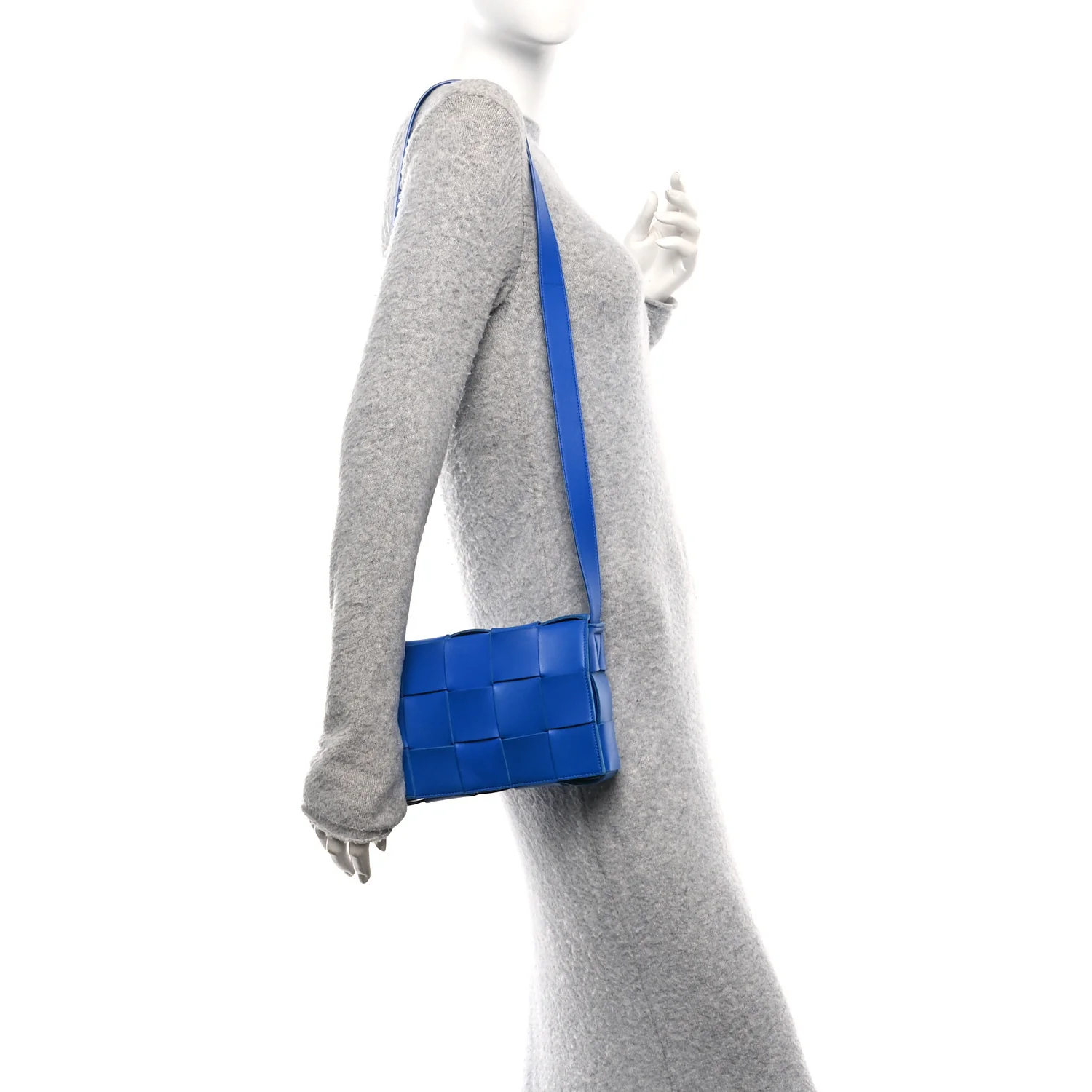 Lambskin Maxi Intrecciato Cassette Crossbody Bag Cobalt - Image 2