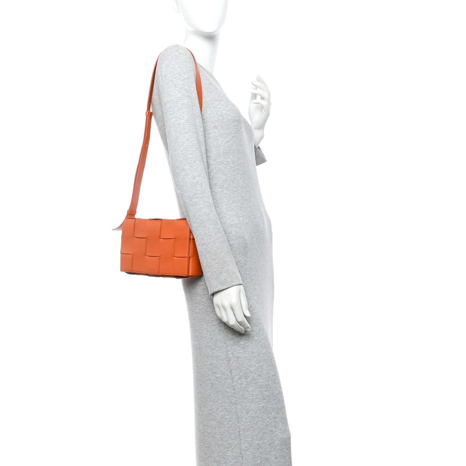 Lambskin Maxi Intrecciato Cassette Crossbody Bag Orange - Image 2