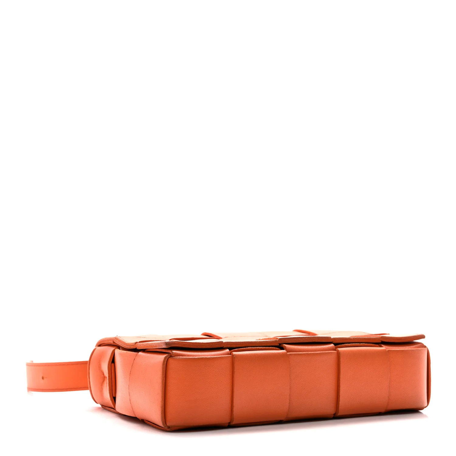 Lambskin Maxi Intrecciato Cassette Crossbody Bag Orange - Image 4