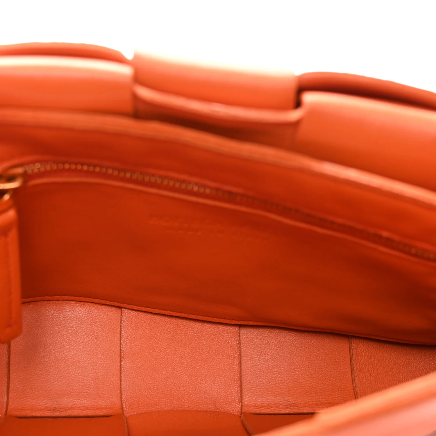 Lambskin Maxi Intrecciato Cassette Crossbody Bag Orange - Image 5