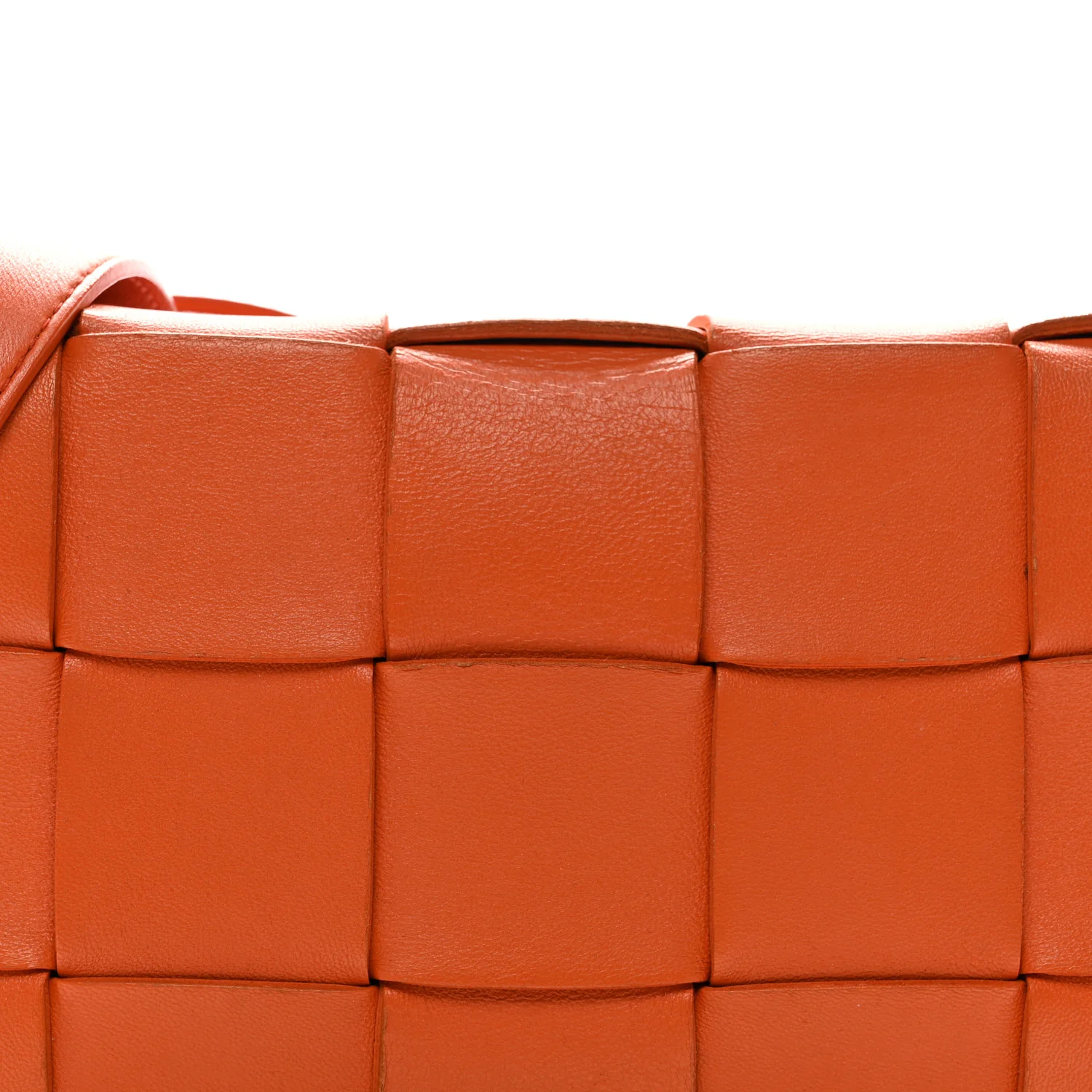 Lambskin Maxi Intrecciato Cassette Crossbody Bag Orange - Image 8