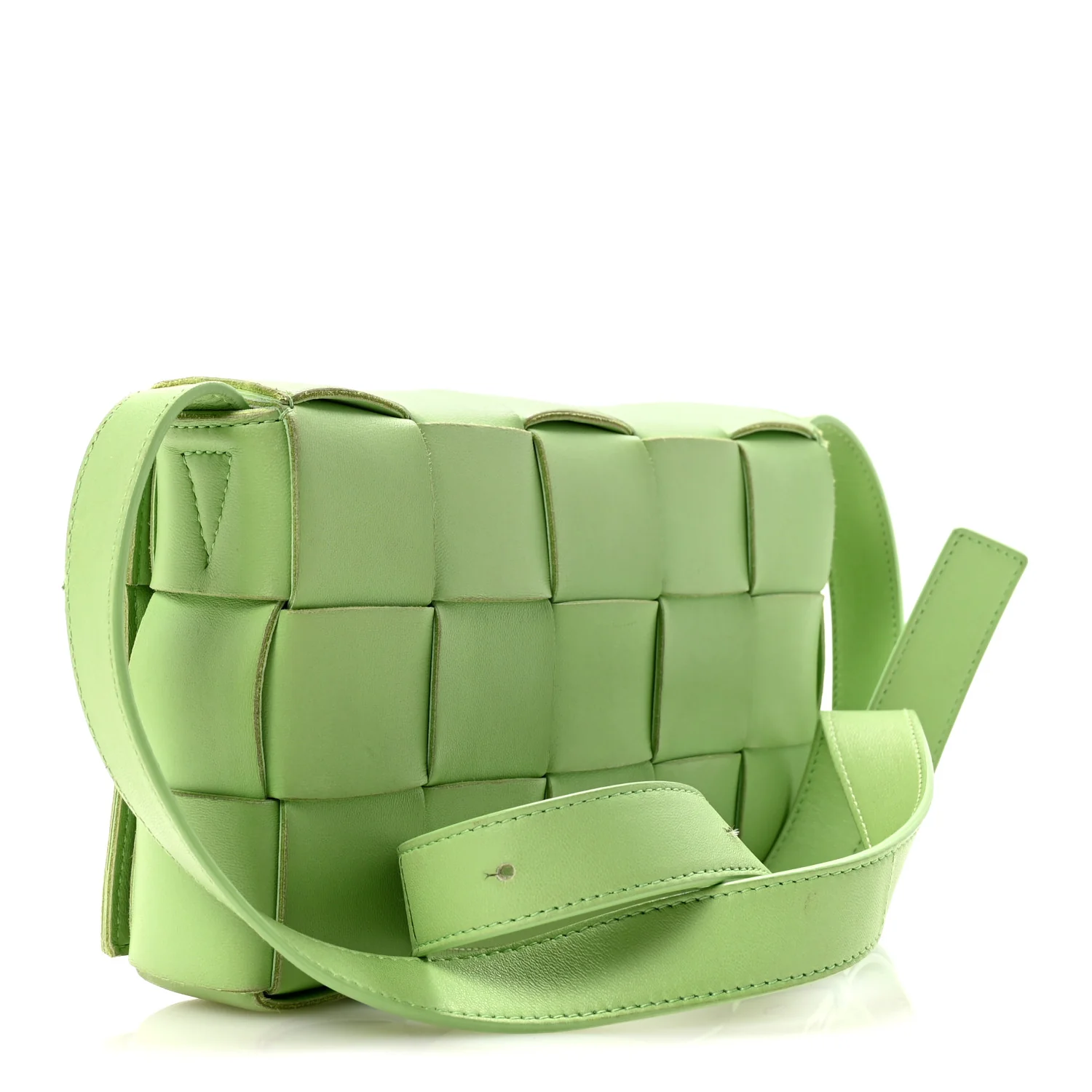 Lambskin Maxi Intrecciato Cassette Crossbody Bag Pistachio - Image 3