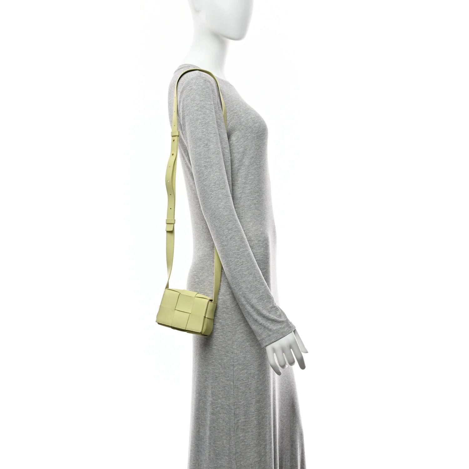 Lambskin Maxi Intrecciato Extra Mini Cassette Crossbody Bag Lemon Washed - Image 10
