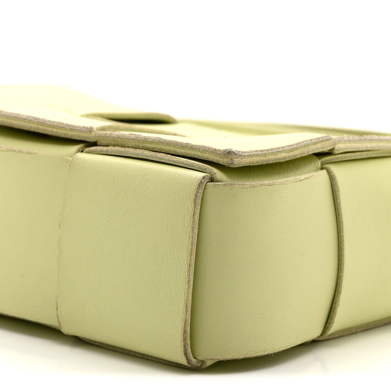 Lambskin Maxi Intrecciato Extra Mini Cassette Crossbody Bag Lemon Washed - Image 9