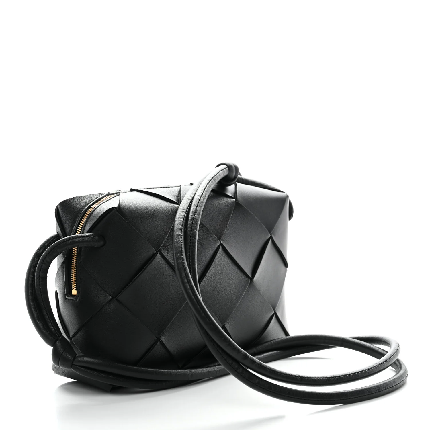 Lambskin Maxi Intrecciato Small Cassette Camera Bag Black - Image 7
