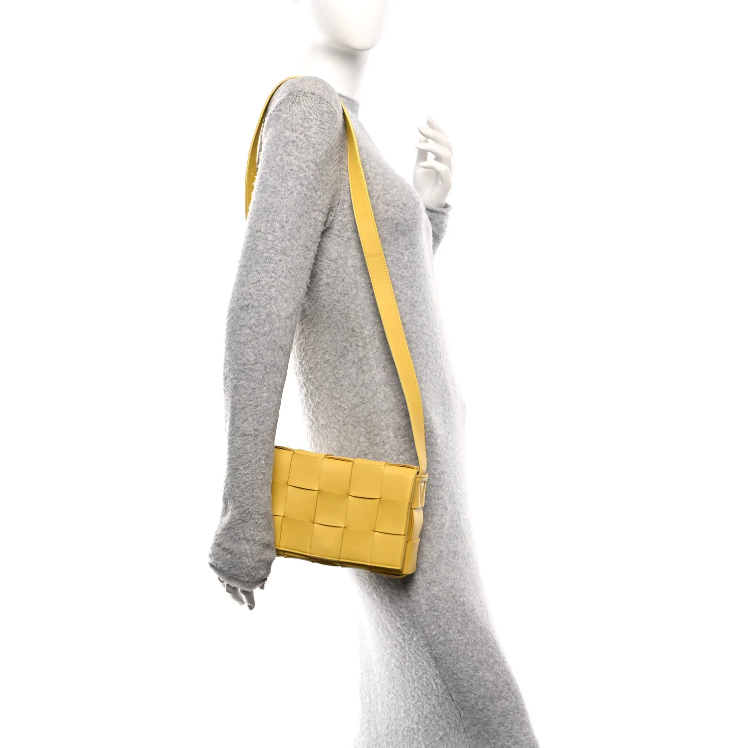 Lambskin Maxi Intrecciato Small Cassette Crossbody Bag Gold - Image 2