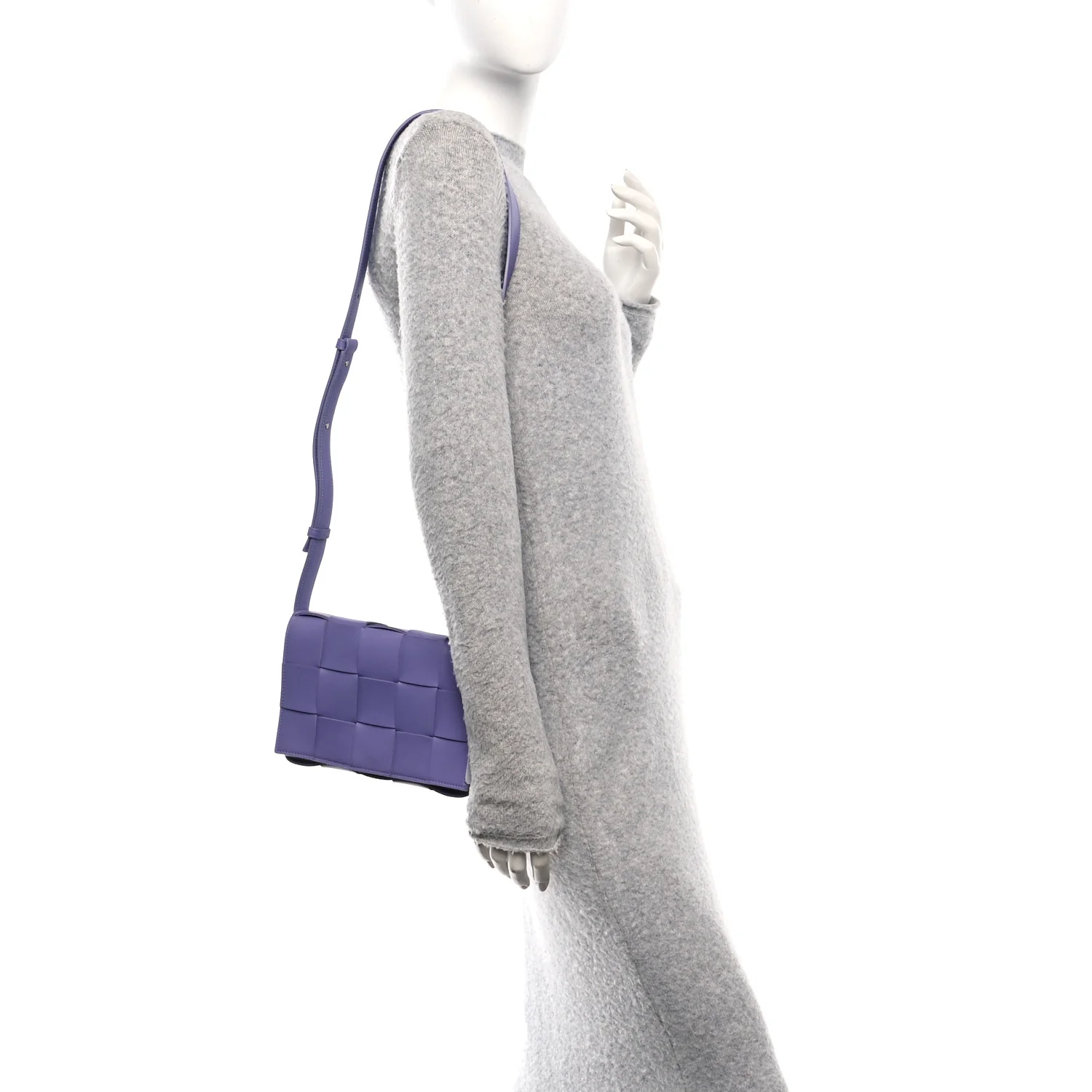 Lambskin Maxi Intreccio Cassette Crossbody Bag Wisteria - Image 2