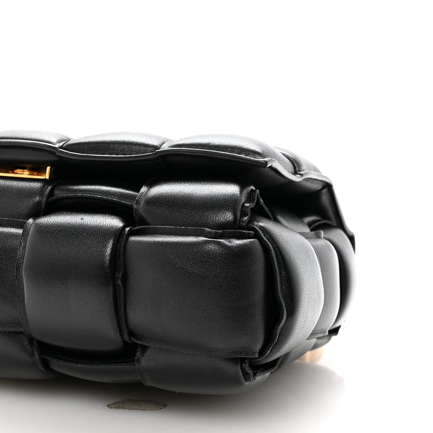 Lambskin Maxi Intreccio Padded Chain Cassette Crossbody Bag Black - Image 9