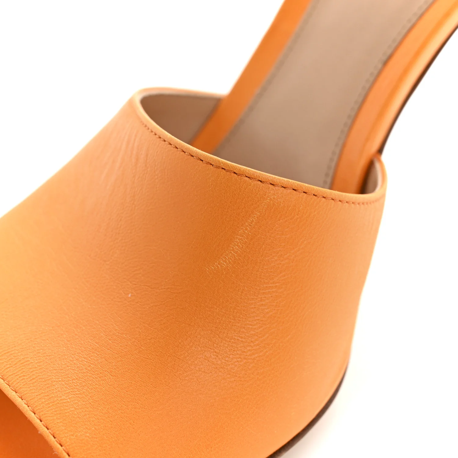 Lambskin Stretch 90mm Mule Sandals 39 Tangerine - Image 11