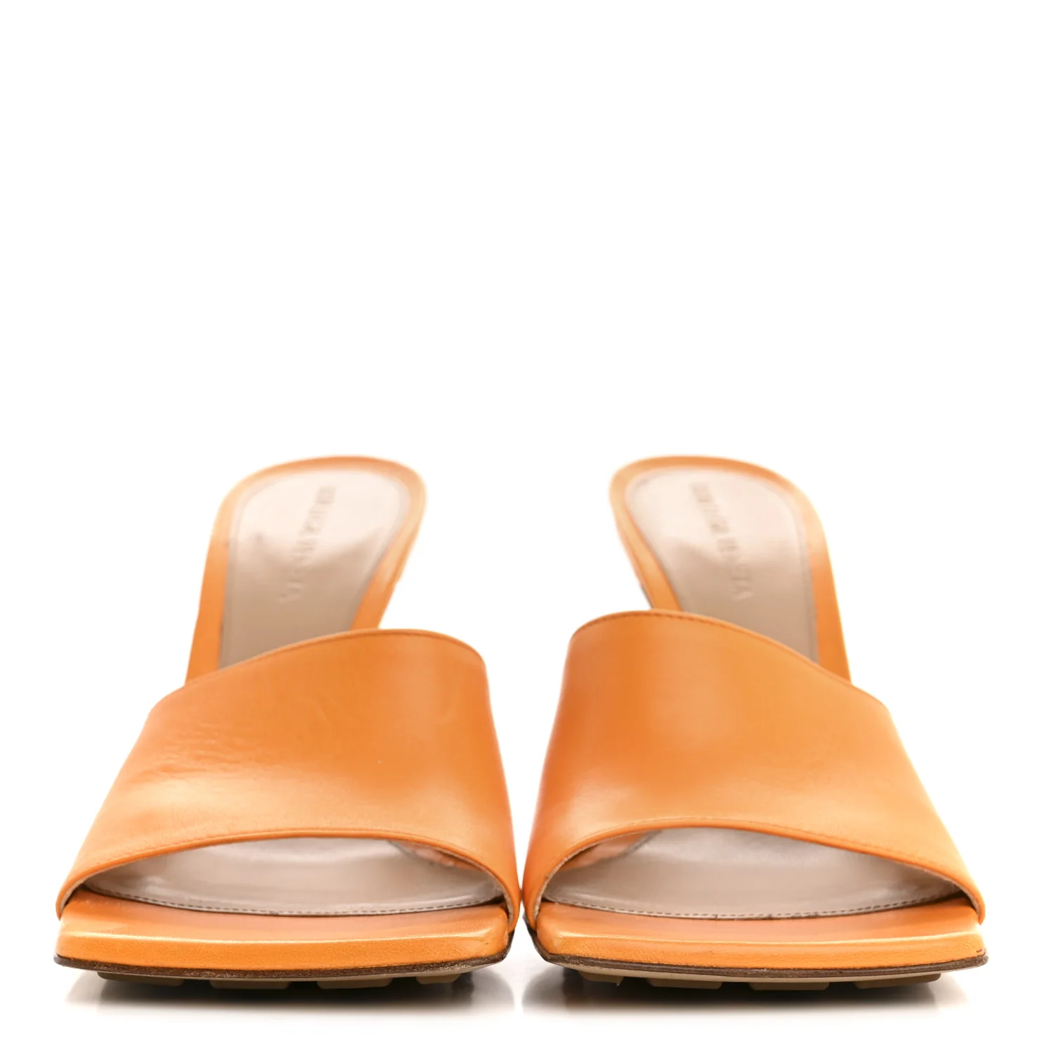 Lambskin Stretch 90mm Mule Sandals 39 Tangerine - Image 4