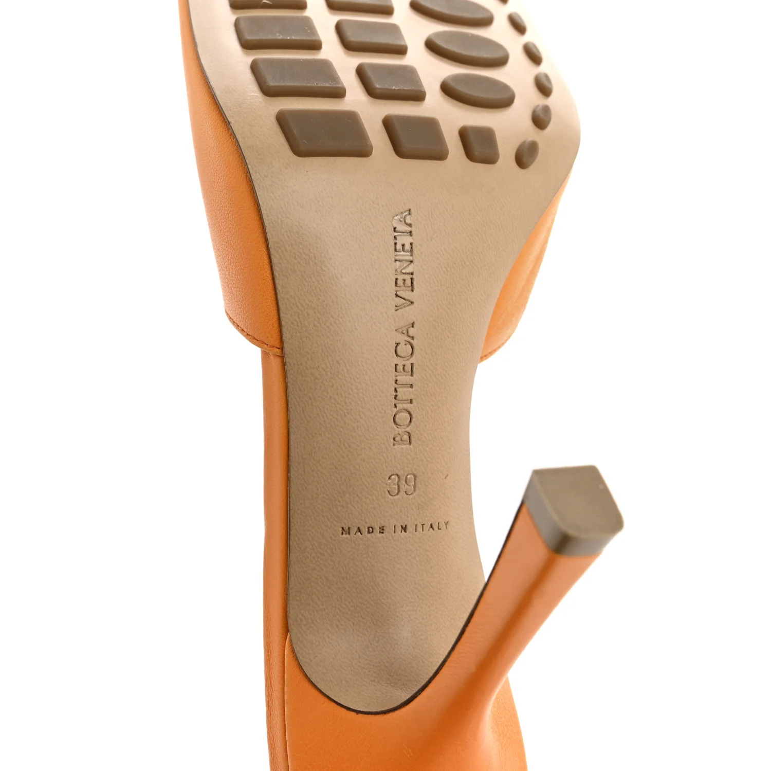 Lambskin Stretch 90mm Mule Sandals 39 Tangerine - Image 9