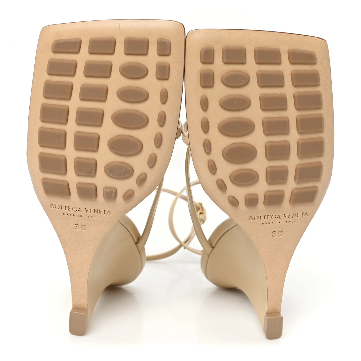 Lambskin Stretch Lounge Wedge Sandals 36 Cane Sugar - Image 6