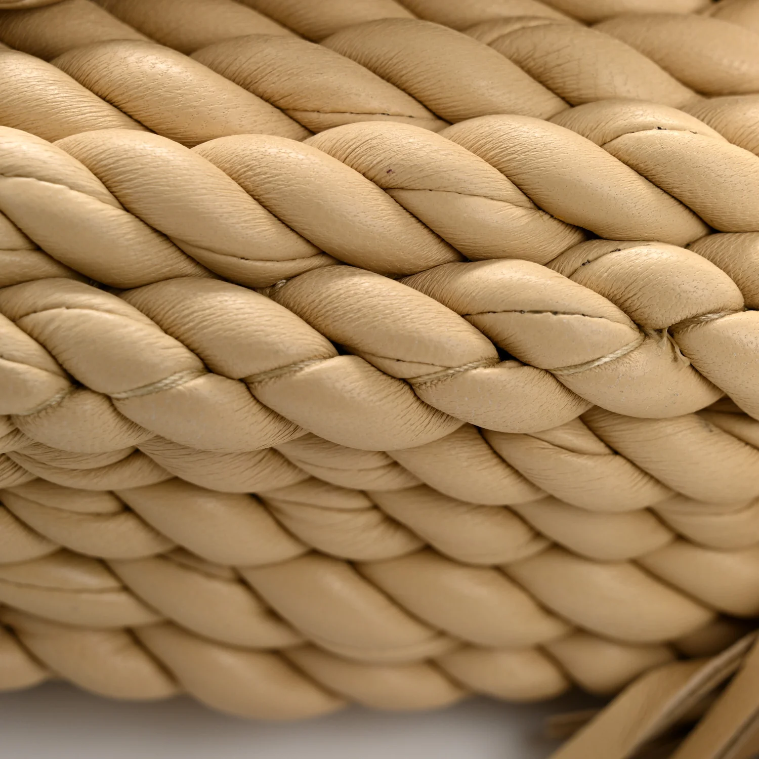 Lambskin Torchon Tasseled Twisted Shoulder Bag Porridge - Image 11