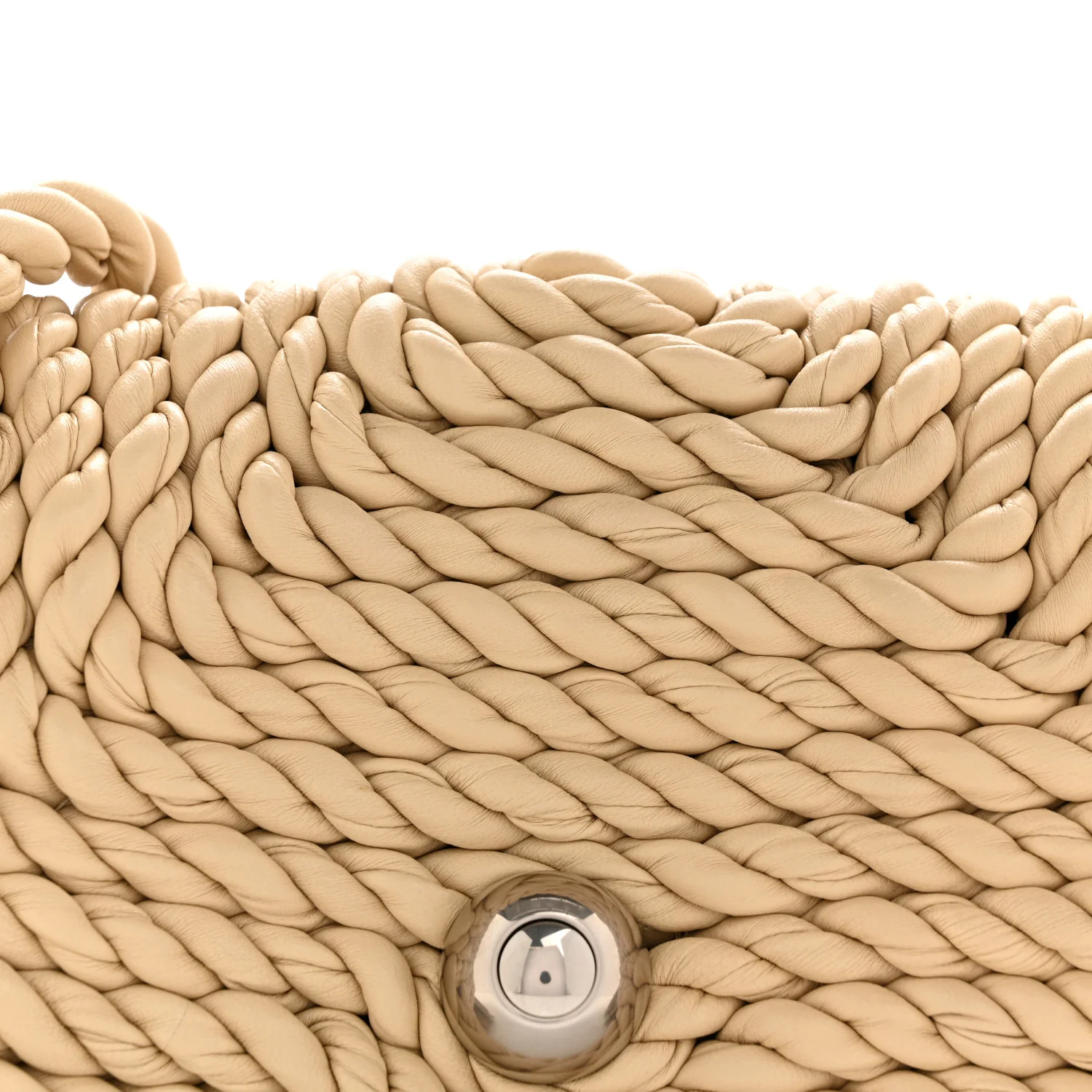 Lambskin Torchon Tasseled Twisted Shoulder Bag Porridge - Image 7
